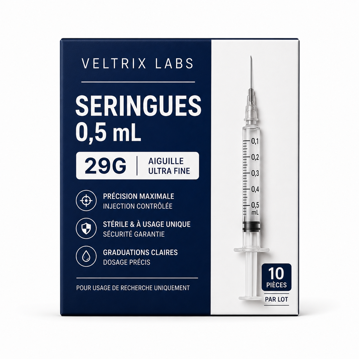 Seringues 0,5 ml 29G x10